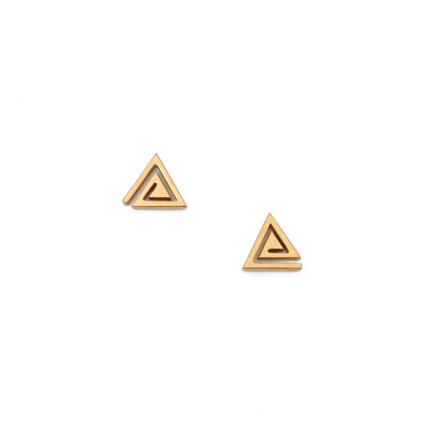 گوشواره پیرسینگ طرح مثلث رنگ طلایی